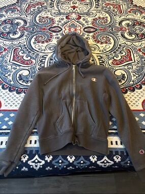 Champion Dark Gray Full-Zip Hooded Sweatshirt